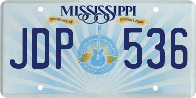 MS license plate JDP536