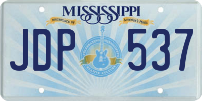 MS license plate JDP537