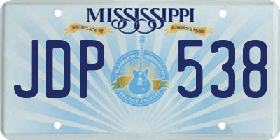 MS license plate JDP538