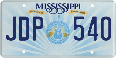 MS license plate JDP540