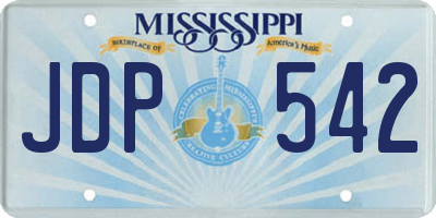 MS license plate JDP542