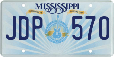 MS license plate JDP570