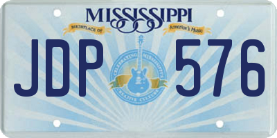 MS license plate JDP576
