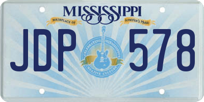 MS license plate JDP578