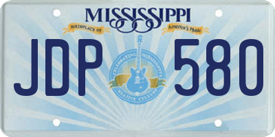 MS license plate JDP580