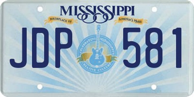 MS license plate JDP581