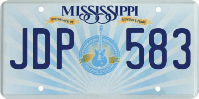 MS license plate JDP583