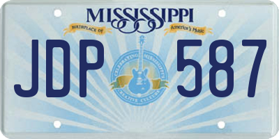 MS license plate JDP587