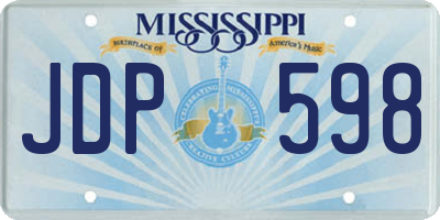 MS license plate JDP598