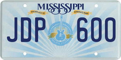 MS license plate JDP600
