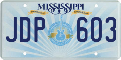 MS license plate JDP603