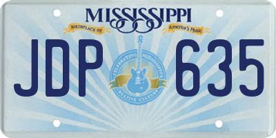 MS license plate JDP635