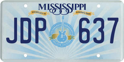 MS license plate JDP637