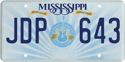 MS license plate JDP643