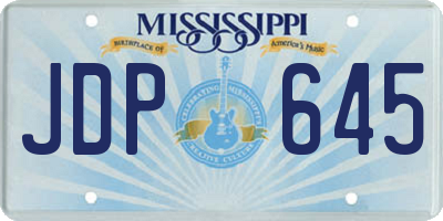 MS license plate JDP645