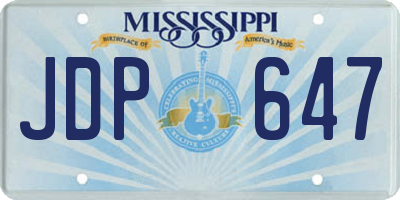 MS license plate JDP647
