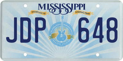 MS license plate JDP648
