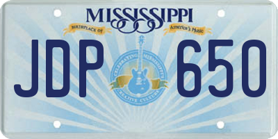 MS license plate JDP650