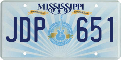 MS license plate JDP651