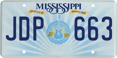MS license plate JDP663