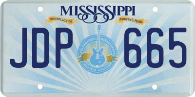 MS license plate JDP665