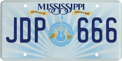 MS license plate JDP666