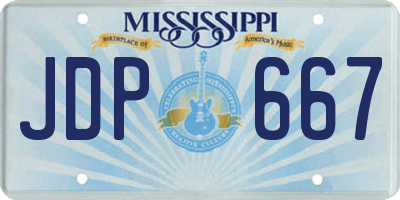 MS license plate JDP667