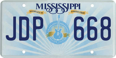 MS license plate JDP668