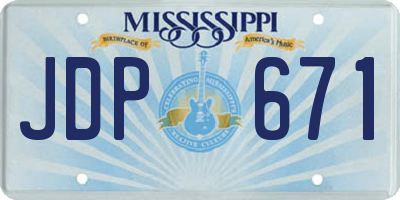 MS license plate JDP671