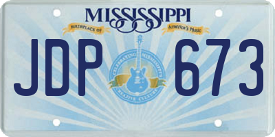 MS license plate JDP673