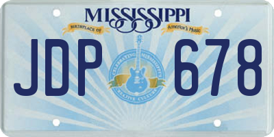 MS license plate JDP678