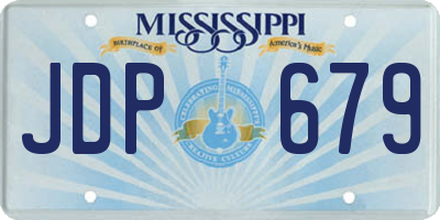 MS license plate JDP679