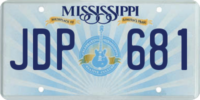MS license plate JDP681