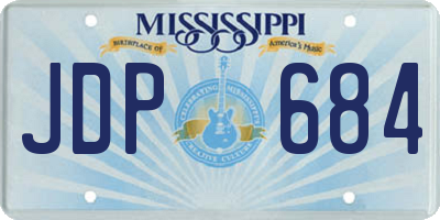 MS license plate JDP684