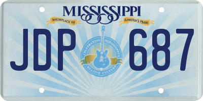 MS license plate JDP687