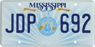 MS license plate JDP692