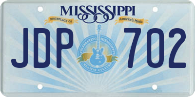 MS license plate JDP702