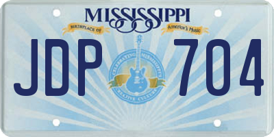 MS license plate JDP704