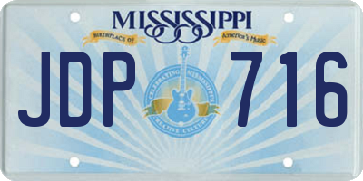 MS license plate JDP716