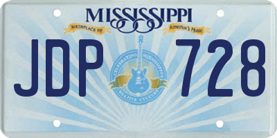 MS license plate JDP728