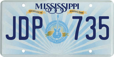MS license plate JDP735