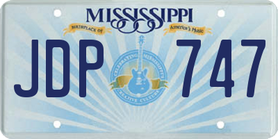 MS license plate JDP747