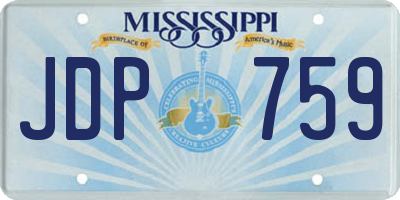 MS license plate JDP759