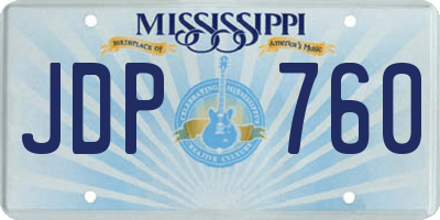 MS license plate JDP760