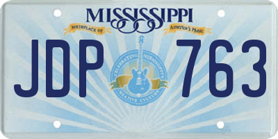 MS license plate JDP763