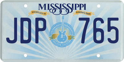 MS license plate JDP765