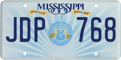 MS license plate JDP768