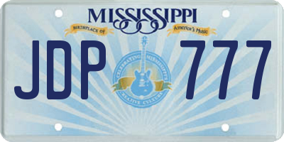 MS license plate JDP777