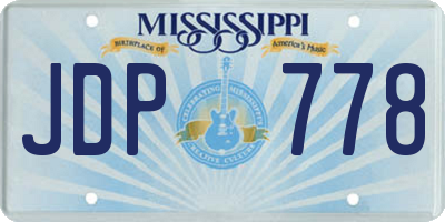 MS license plate JDP778
