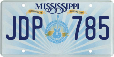 MS license plate JDP785
